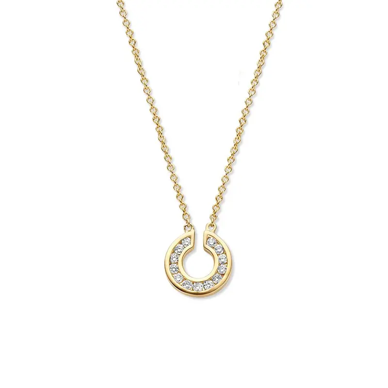 Geelgouden Collier met Diamant - 14 Karaat Elegantie