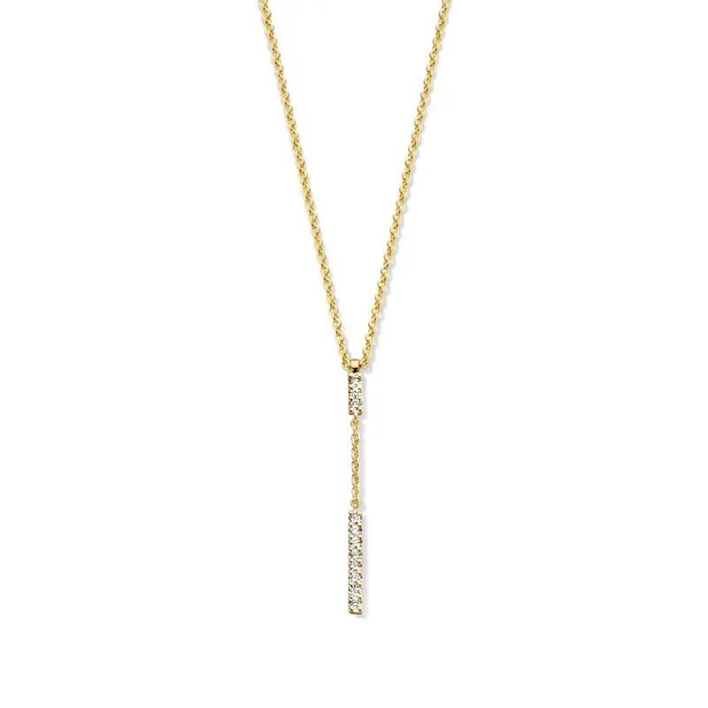 Geelgouden Collier met Diamanten Hanger - 14 Karaat Briljant