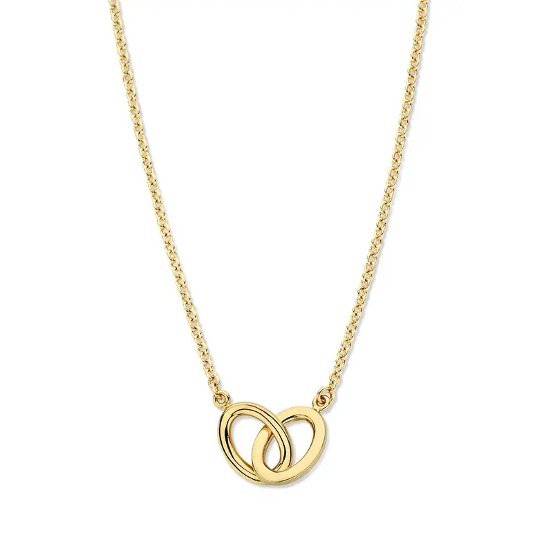 Geelgouden Collier met Verbonden Schakels – 14-Karaat Luxe voor Dames