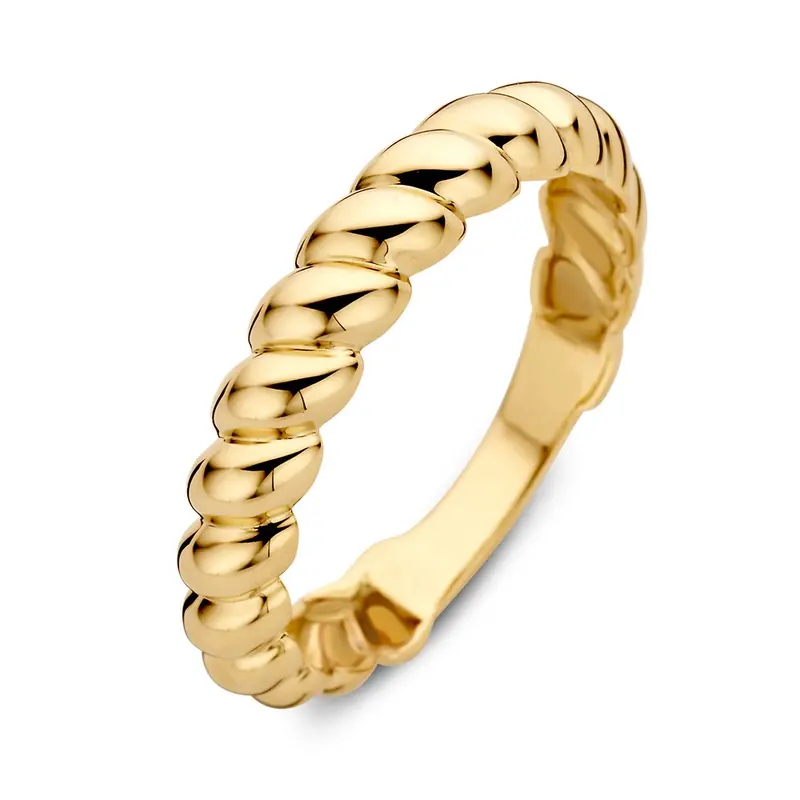 Geelgouden Gedraaide Bandring – 14kt Goud, 4.3 mm Breed, 1.8 Gram