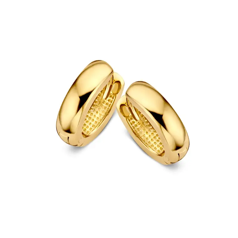 Geelgouden Oorringen 14 Karaat – Eenvoudig en Elegant Design, 10 x 8 mm Binnenmaat