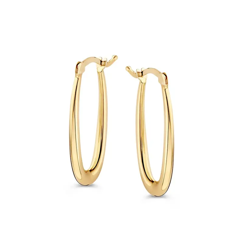 Geelgouden Oorringen in Speels Design – 14 Karaat Goud