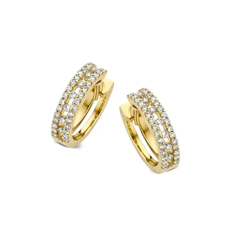 Geelgouden Oorringen met Diamant