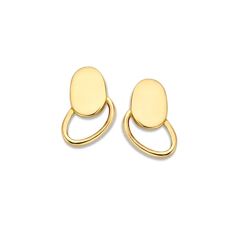 Geelgouden Oorstekers 14K 10mm – Verfijnde Minimalistische Elegantie