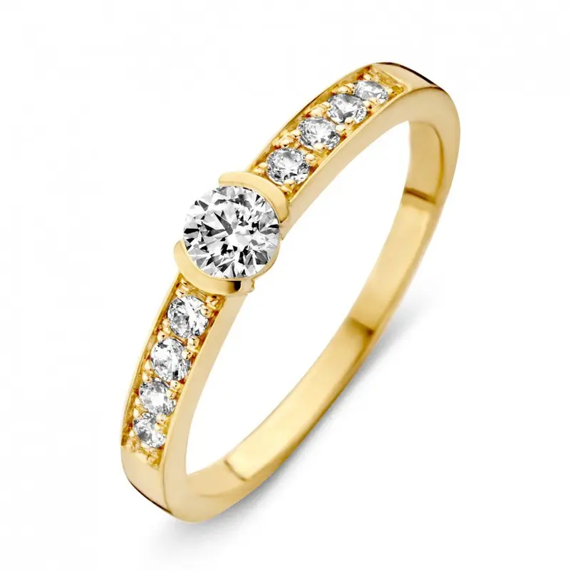 Geelgouden Ring met Zirkonia