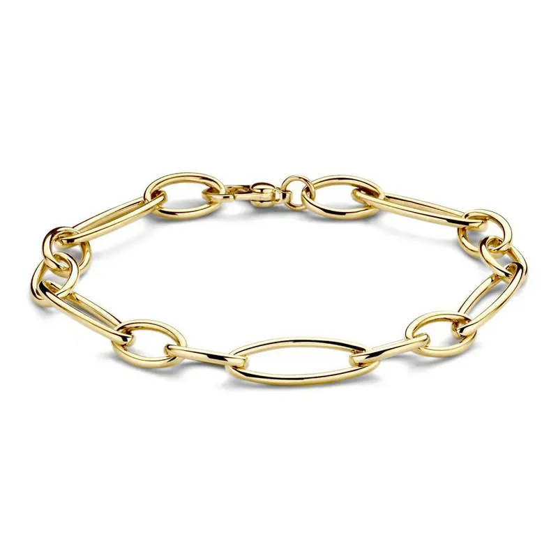 Geelgouden Schakelarmband met Luxe Sluiting – 14 Karaat Goud, 20 cm, Elegante Armband voor Dames