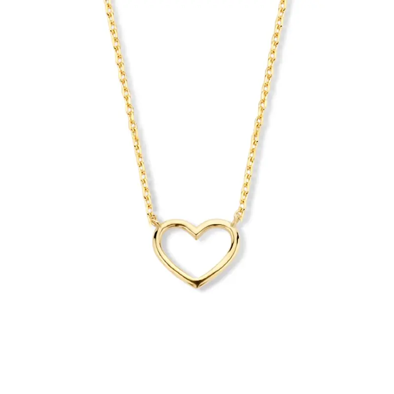 Geelgoudkleurige ketting met hartje – 9k