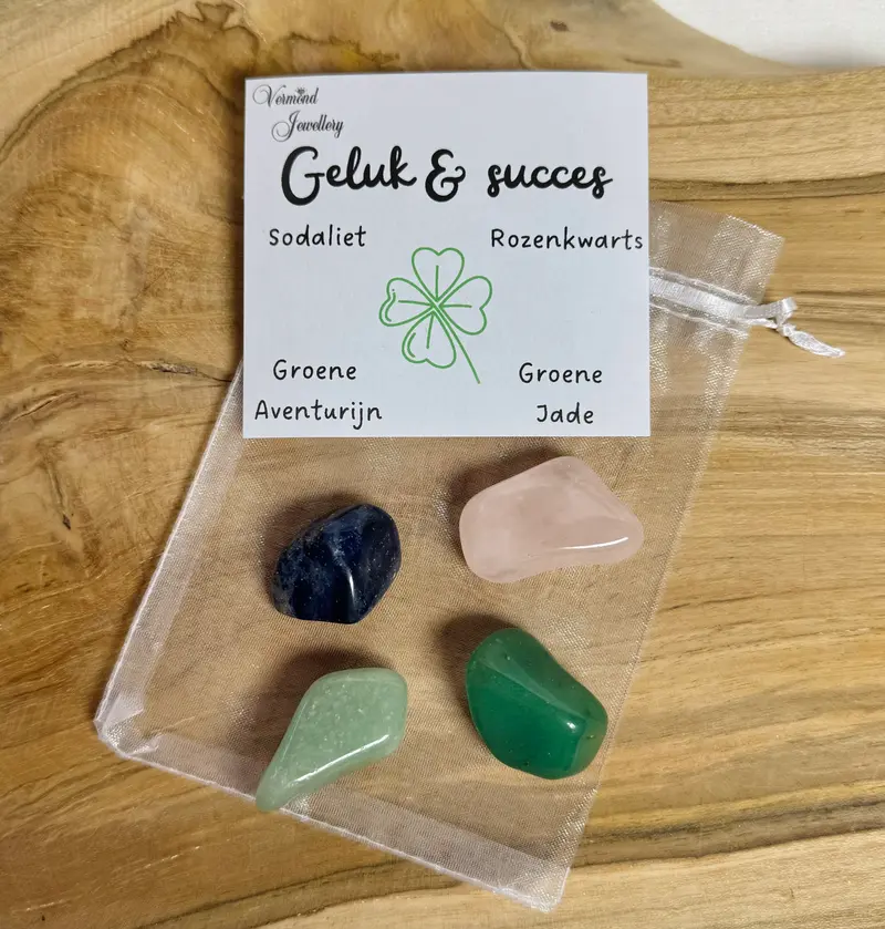 Geluk & Succes trommelstenen zakje