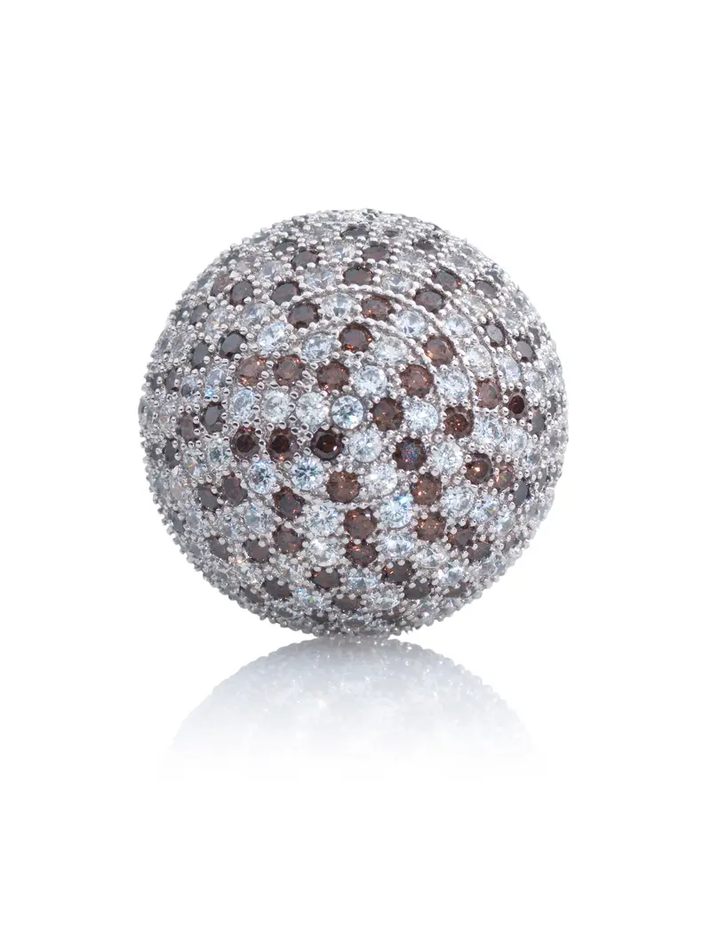 Gemstone - Polaris Silver Brown Flame - 20mm