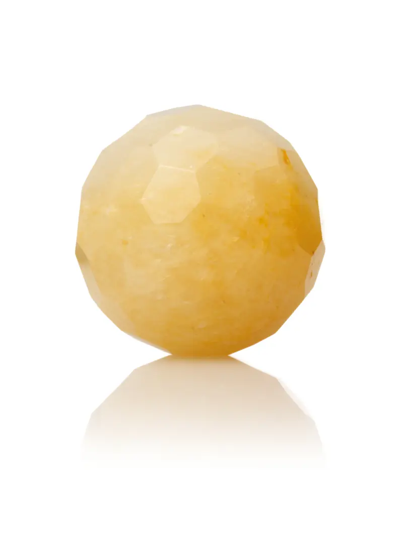 Gemstone - Yellow Jade - Facet 14mm
