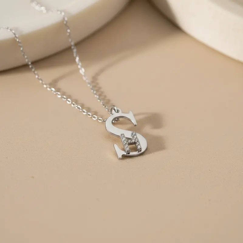Gepersonaliseerde Initiaal Ketting van 925 Zilver