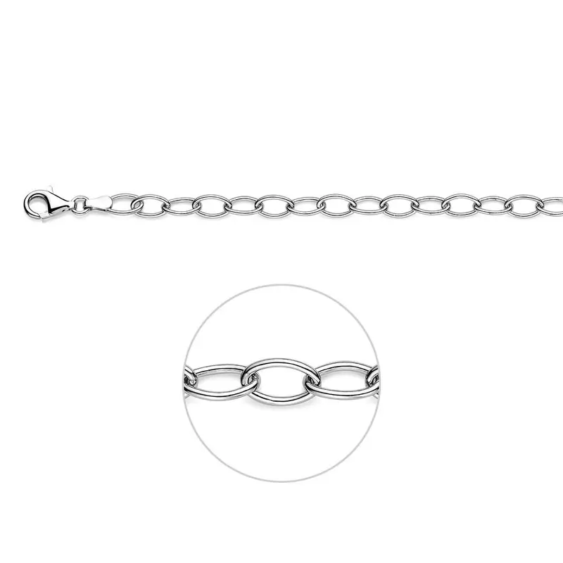 Gerhodineerd 925 zilveren anker armband