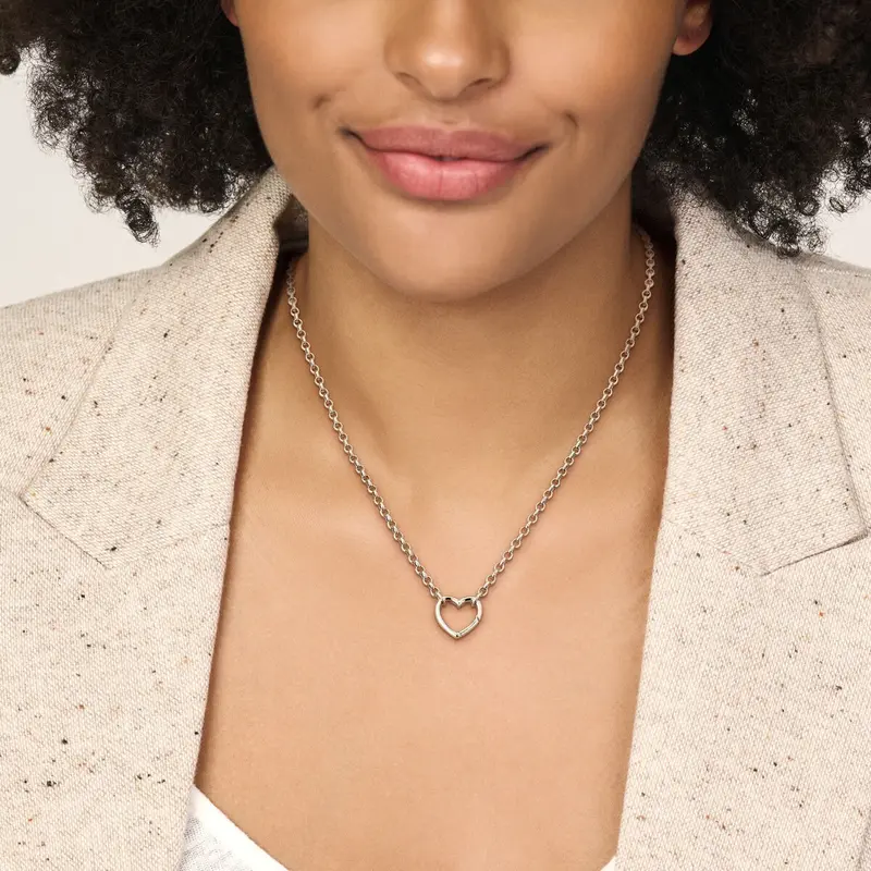 Gerhodineerd 925 zilveren collier met hartje