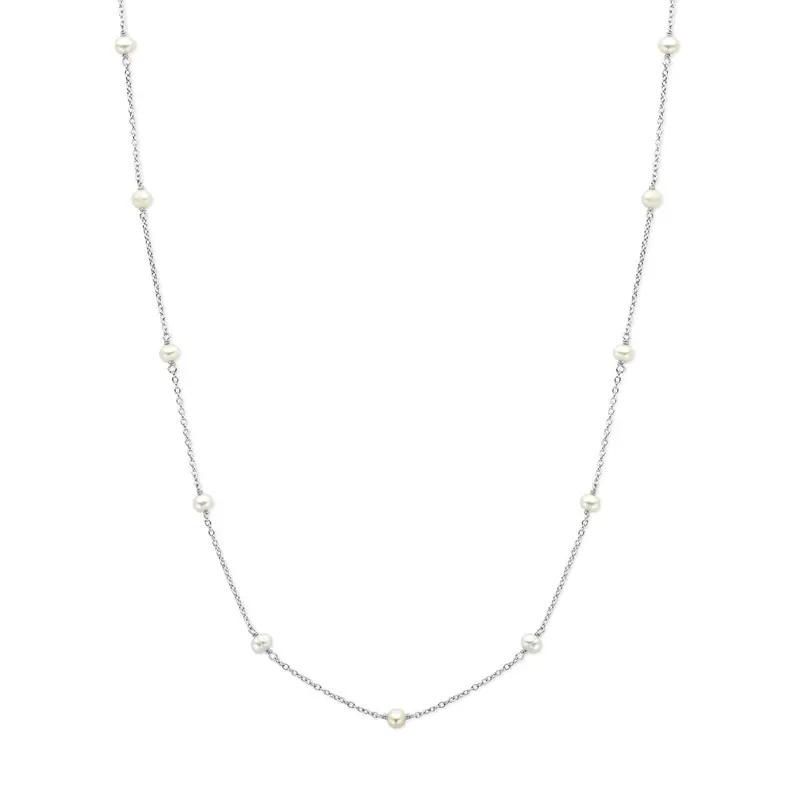 Gerhodineerd 925 zilveren collier met parels