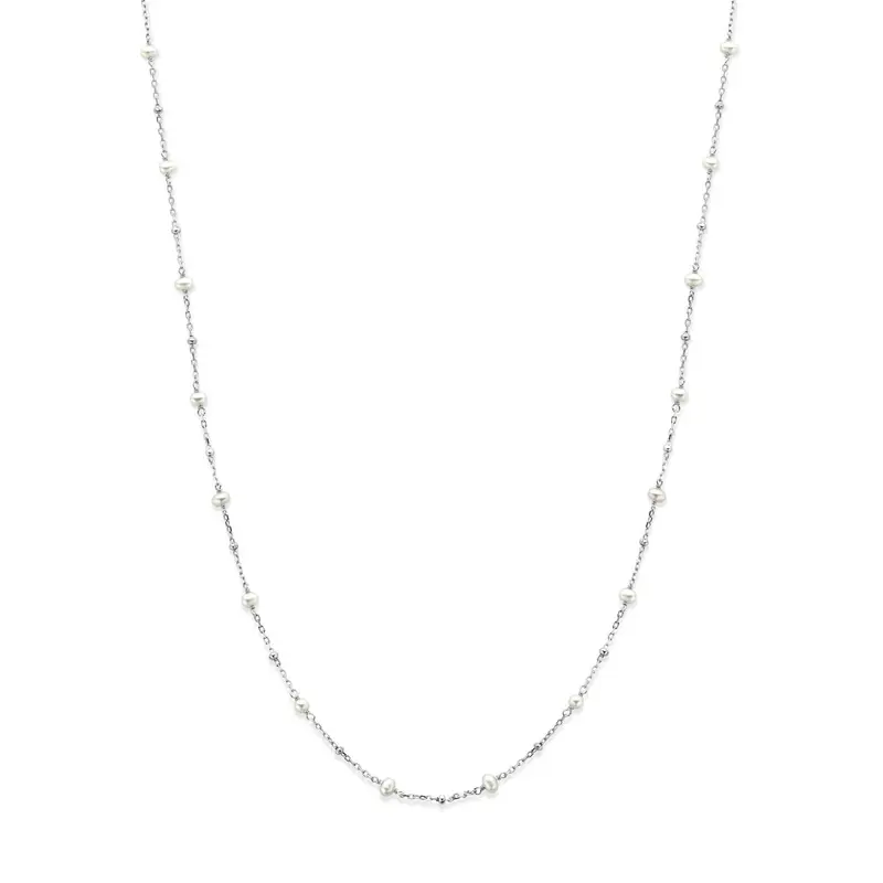 Gerhodineerd 925 zilveren collier met parels