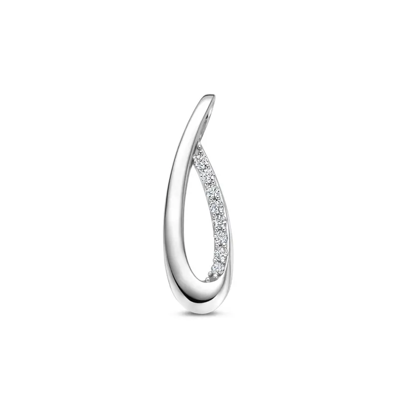 Gerhodineerd 925 zilveren hanger met zirkonia