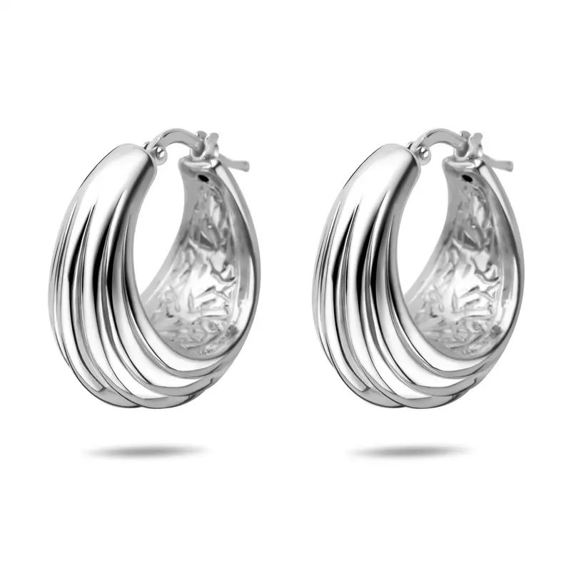 Gerhodineerd 925 Zilveren Oorringen 25,5 x 14 mm Dames