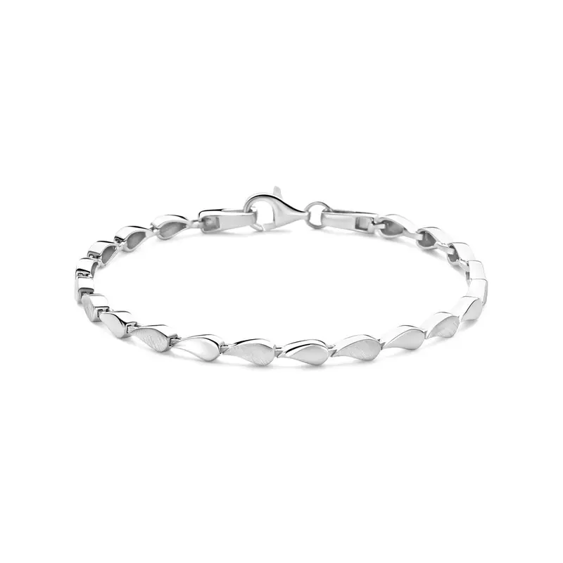 Gerhodineerd 925 zilveren schakel armband