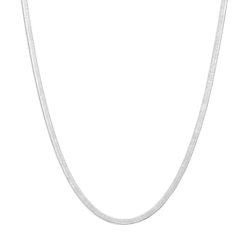 Gerhodineerd 925 zilveren slangcollier 3,6 mm