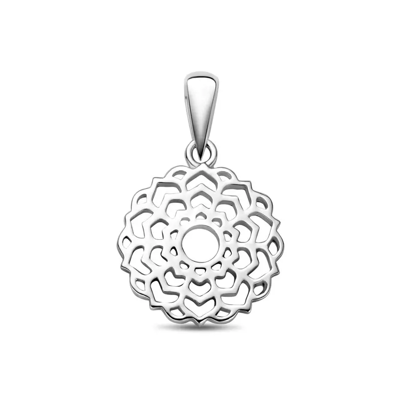 Gerhodineerd zilveren bloemenhanger