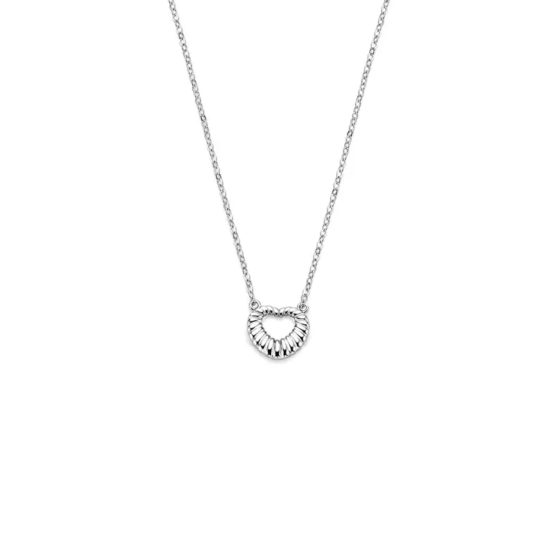 Gerhodineerd zilveren collier met hartje