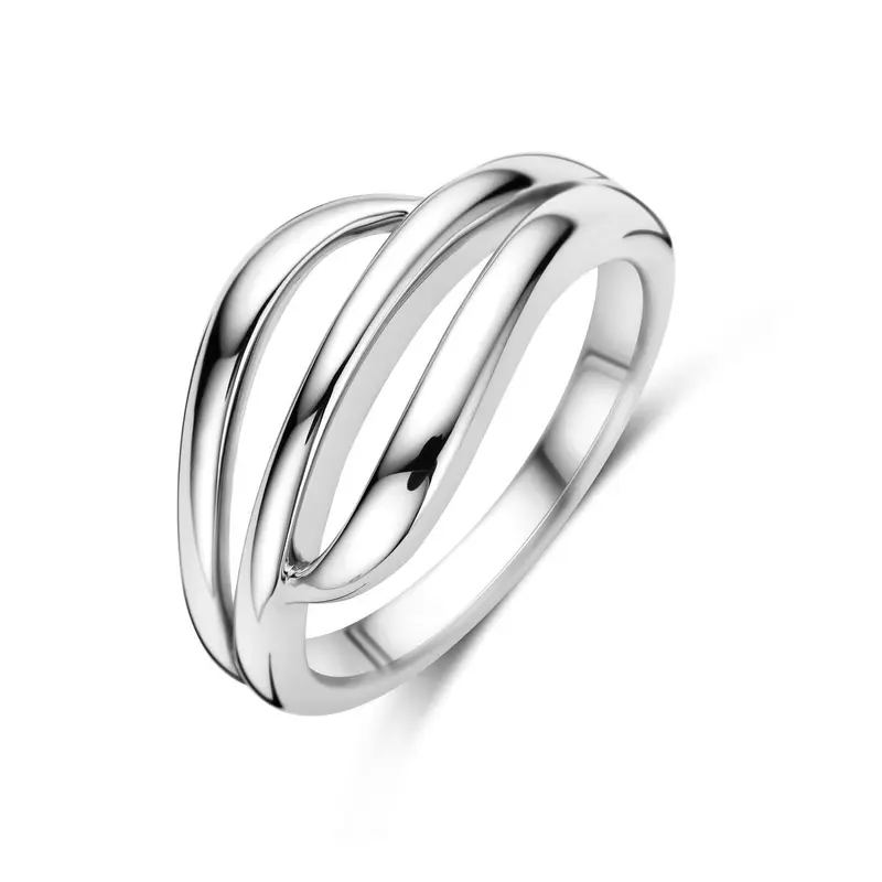Gerhodineerd zilveren dames ring – 11 mm breed