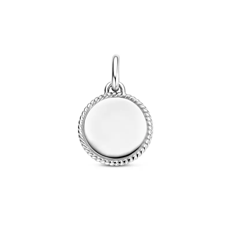 Gerhodineerd Zilveren Graveerhanger Rond – 19.5mm