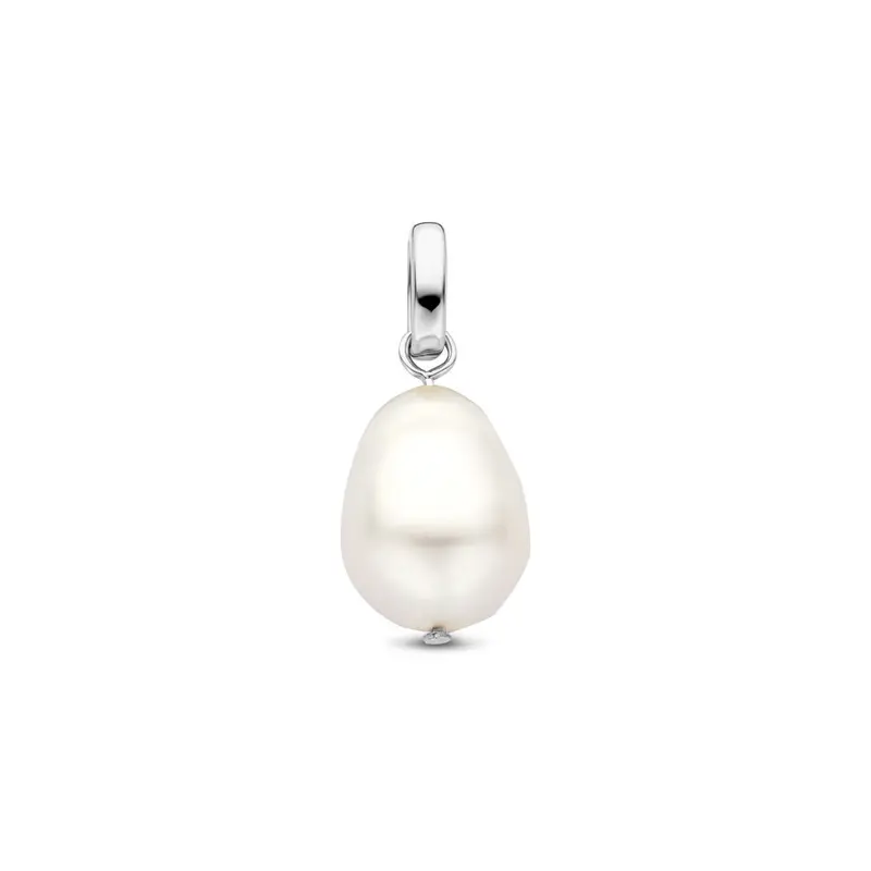 Gerhodineerd zilveren hanger met parel – 20 mm