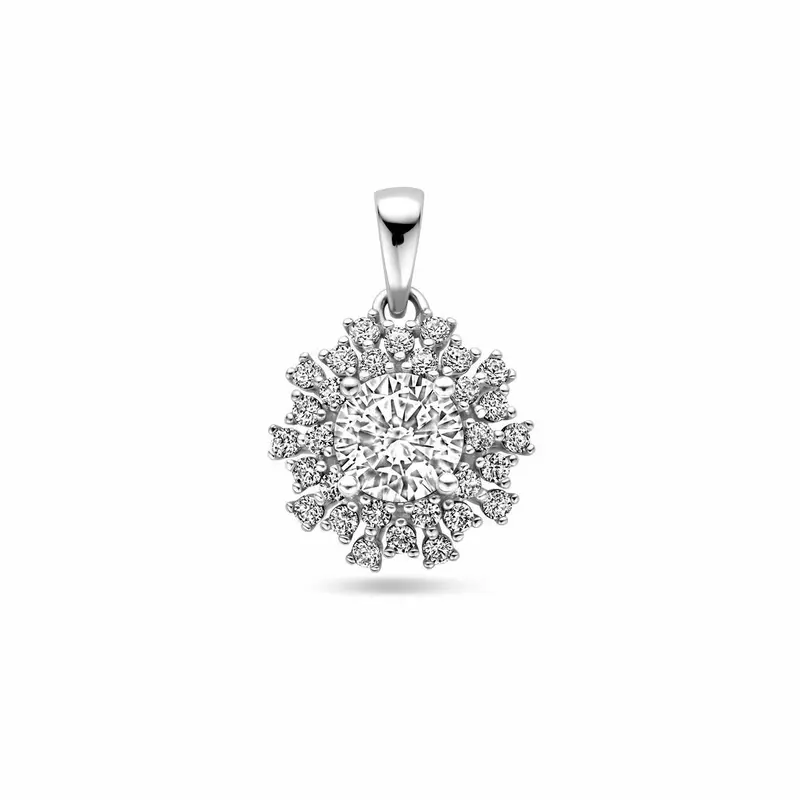 Gerhodineerd Zilveren Hanger met Zirkonia – Entourage Pavé