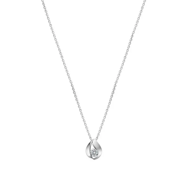 Gerhodineerd Zilveren Ketting met Zirkonia 11,5 x 8,5 mm – 1340064