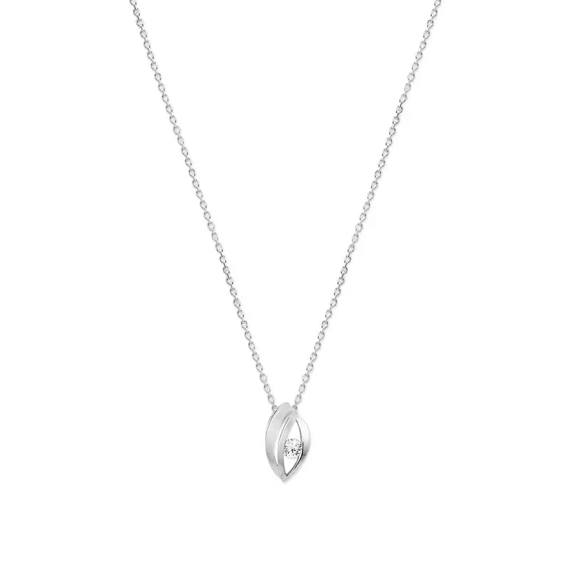 Gerhodineerd Zilveren Ketting met Zirkonia 15 x 8 mm – 1340069
