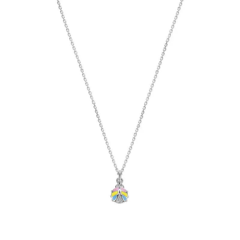 Gerhodineerd Zilveren Ketting met Zirkonia en Emaille voor Kinderen 15 x 7,5 mm – 1340073