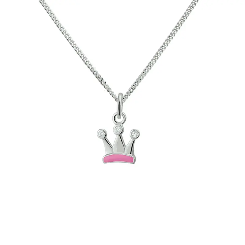 Gerhodineerd Zilveren Ketting met Zirkonia voor Kinderen 12 x 9,9 mm – 1329536