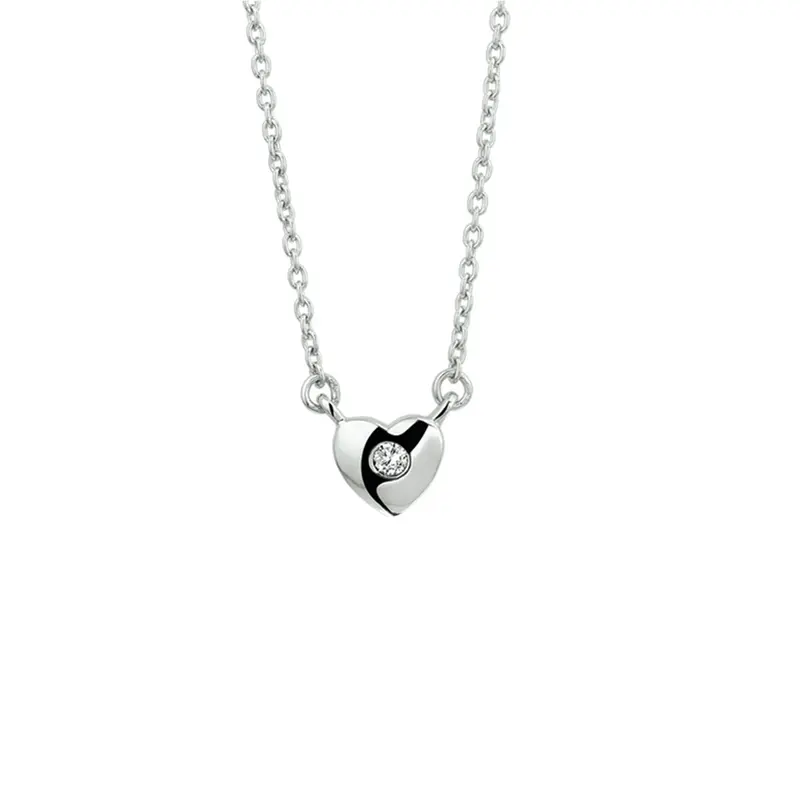 Gerhodineerd Zilveren Ketting met Zirkonia voor Kinderen 7 x 8 mm – 1320035