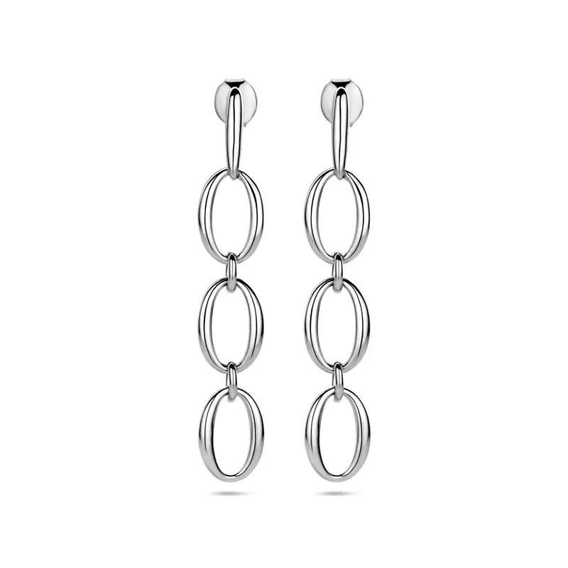 Gerhodineerd zilveren oorhangers 45mm