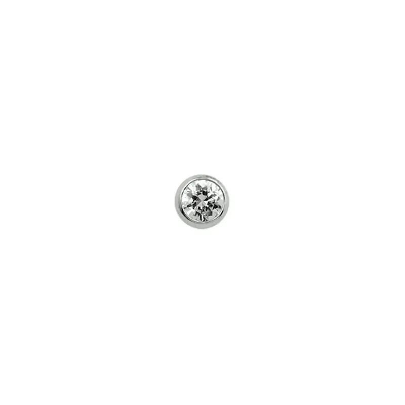 Gerhodineerd Zilveren Piercing met Zirkonia 2,5 mm – 1314895