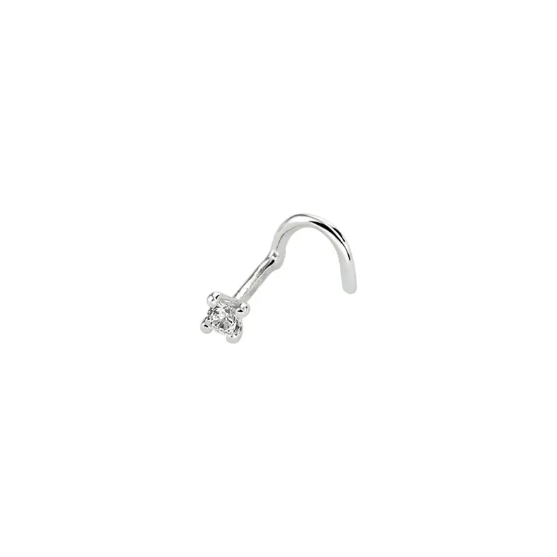 Gerhodineerd Zilveren Piercing met Zirkonia 2,5 mm – 1333463