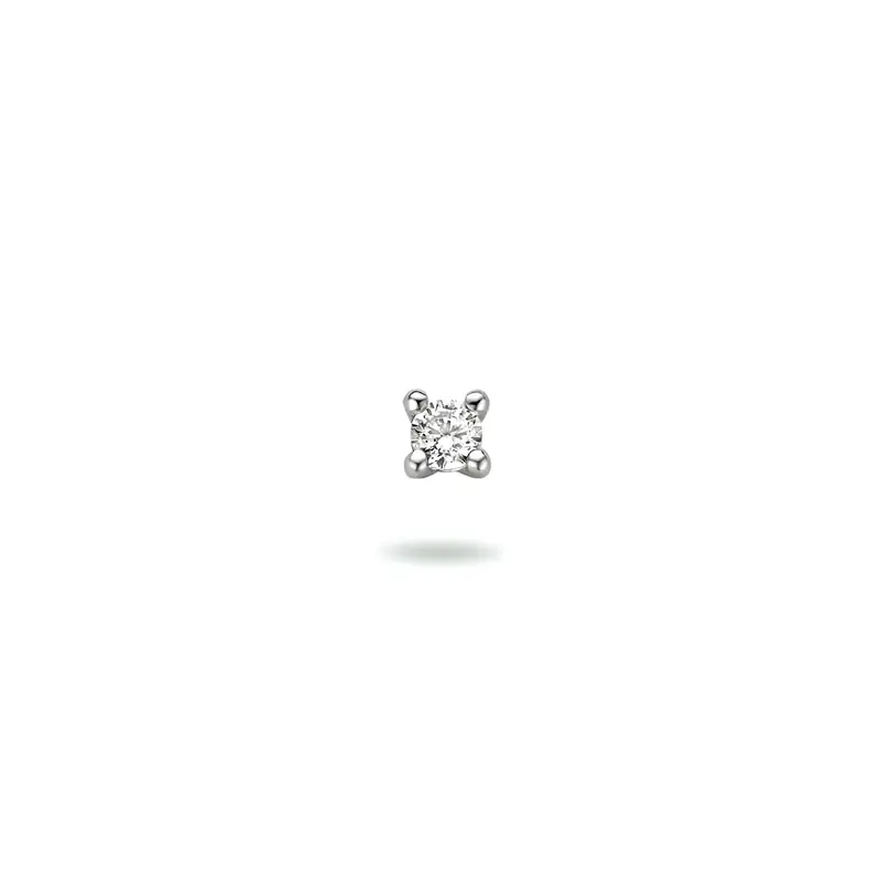 Gerhodineerd Zilveren Piercing met Zirkonia 2,5 x 2,5 mm – 1333637