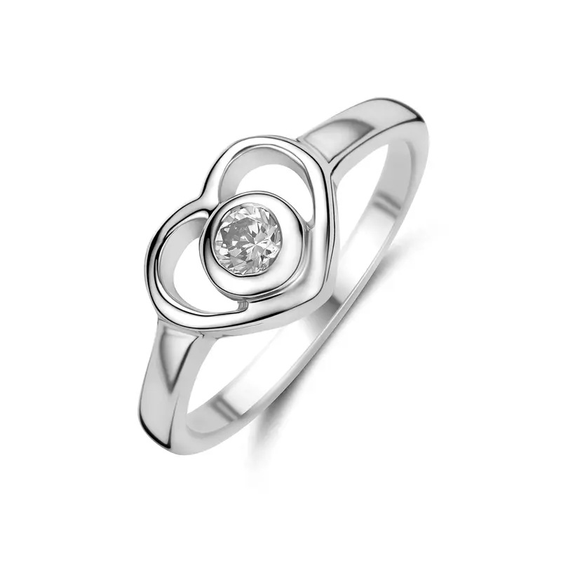 Gerhodineerd Zilveren Ring met Zirkonia voor Kinderen 7,5 mm – 1329434