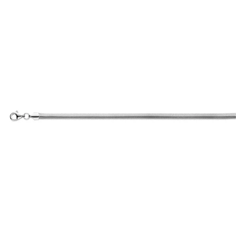 Gerhodineerd zilveren slangencollier 4,2 mm