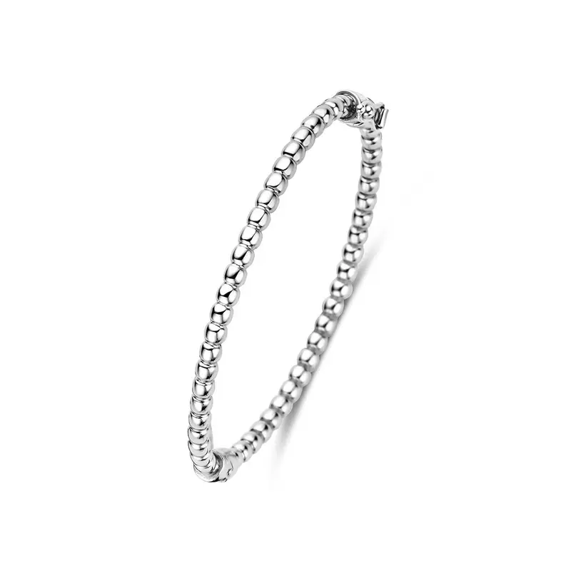 Gerhodineerde 925 zilveren bangle met bolletjes