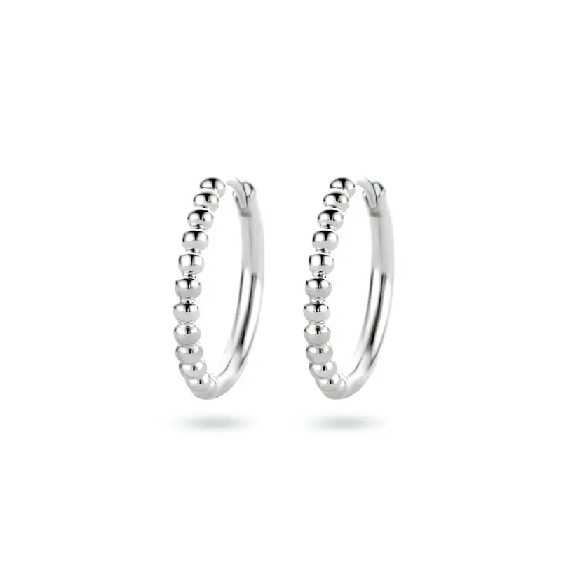 Gerhodineerde 925 zilveren klapoorringen 2 mm