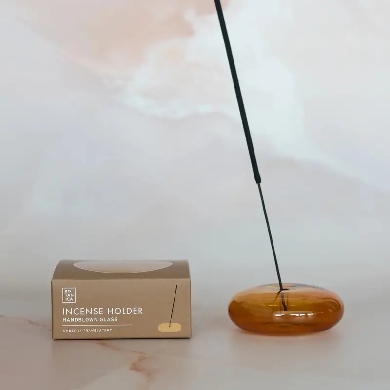 Glass Bubble Incense Holder - Transparent Amber