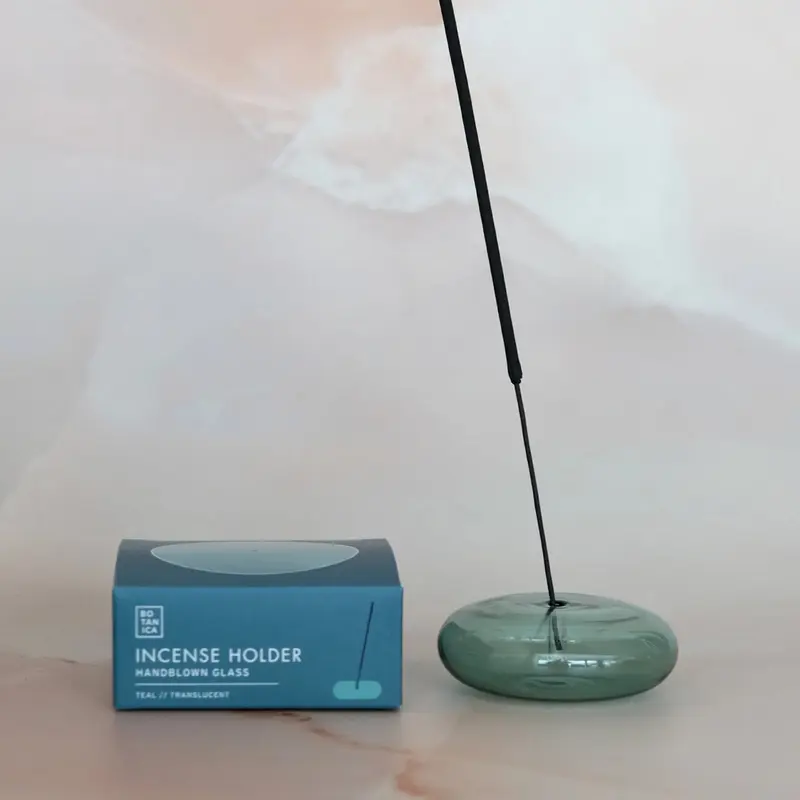 Glass Bubble Incense Holder - Transparent Teal