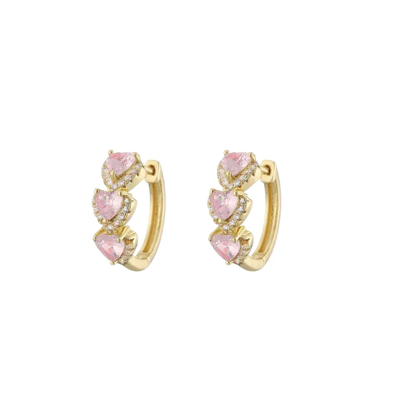 Glowing heart hoops roze