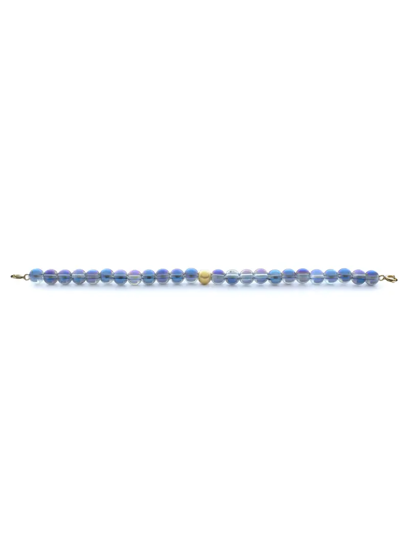 Gold Clasp - Bracelet 6mm Aqua Aura Blue