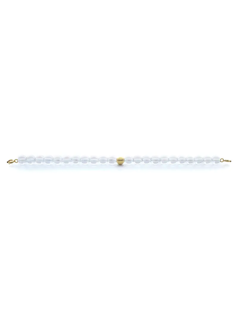 Gold Clasp - Bracelet 6mm Aqua Aura White