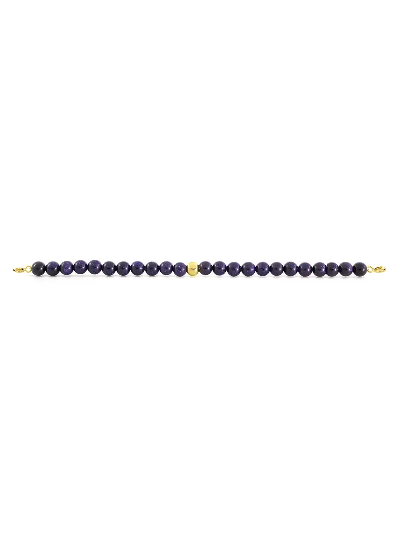 Gold Clasp - Bracelet 6mm Goldstone Blue