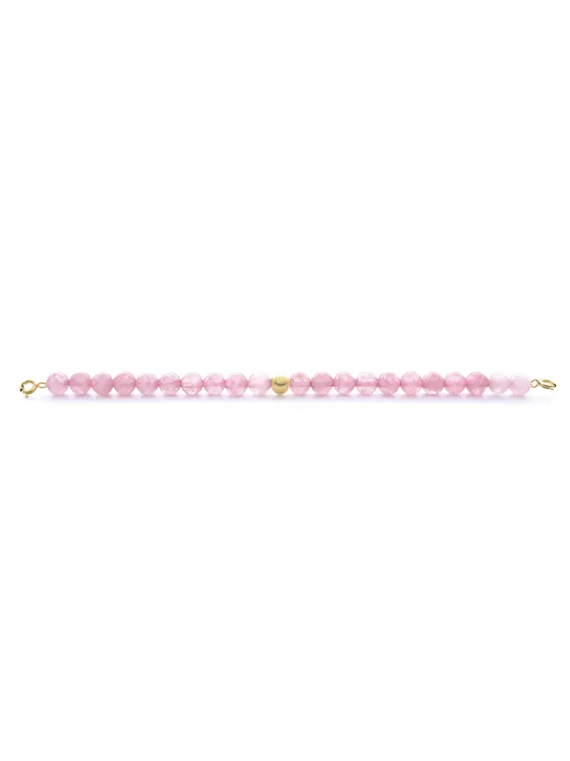 Gold Clasp - Bracelet 6mm Rose Quartz