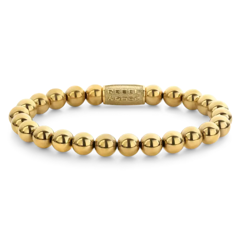 Gold-coloured Handmade Rocks - 8mm - Kralen Armband Dames